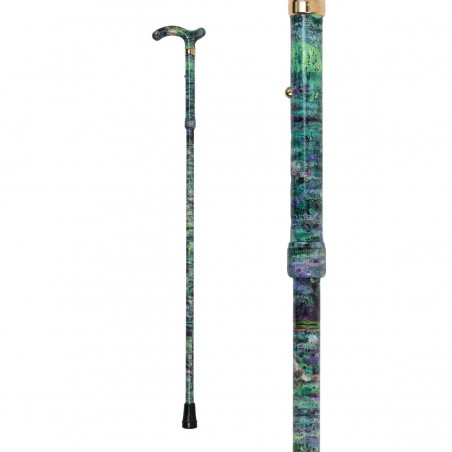 Canne de marche réglable et remboursable pour femme, superbe design artistique inspiré de la peinture de Monet, Nymphéas.