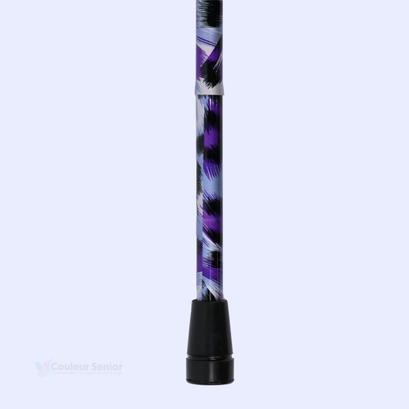 Embout robuste de cette canne de marche originale, bel accessoire féminin de pharmacie.