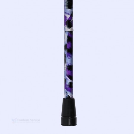 Embout robuste de cette canne de marche originale, bel accessoire féminin de pharmacie.