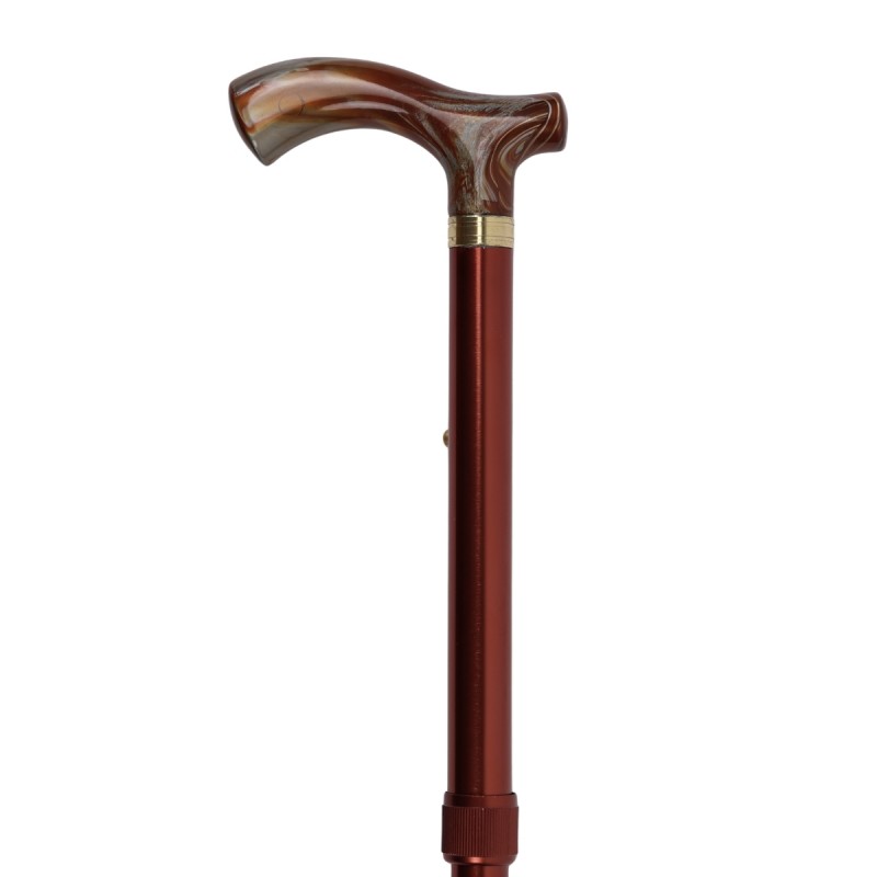 Poignée T à effet nacré de luxe. Canne de marche élégante en aluminium bronze. Un cadeau idéal pour une femme ou un homme.