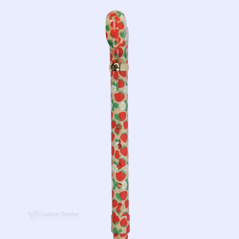 Système réglable de canne de marche pour femme, fantaisie, qualité pharmacie. Remboursable par la Sécu.