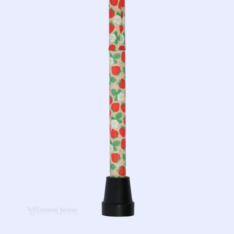 Embout antidérapant pour canne de marche femme, pliable, fantaisie, standard de pharmacie.