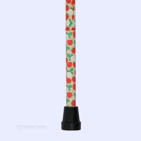 Embout antidérapant pour canne de marche femme, pliable, fantaisie, standard de pharmacie.