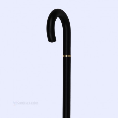 Magnifique canne fixe noire en diagonale. Un accessoire distingué pour une marche sécurisée.