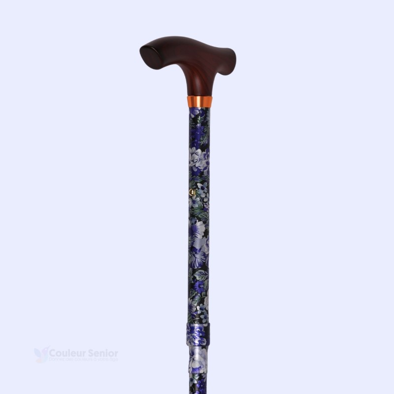 Canne de marche pliable et réglable pour femme, violette, pour une inspiration romantique.