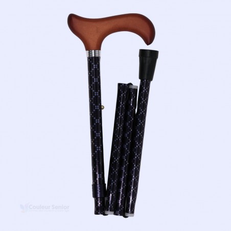 Modèle pliant noir rangé. Merveilleuse idée de cadeau remboursable pour une femme senior.