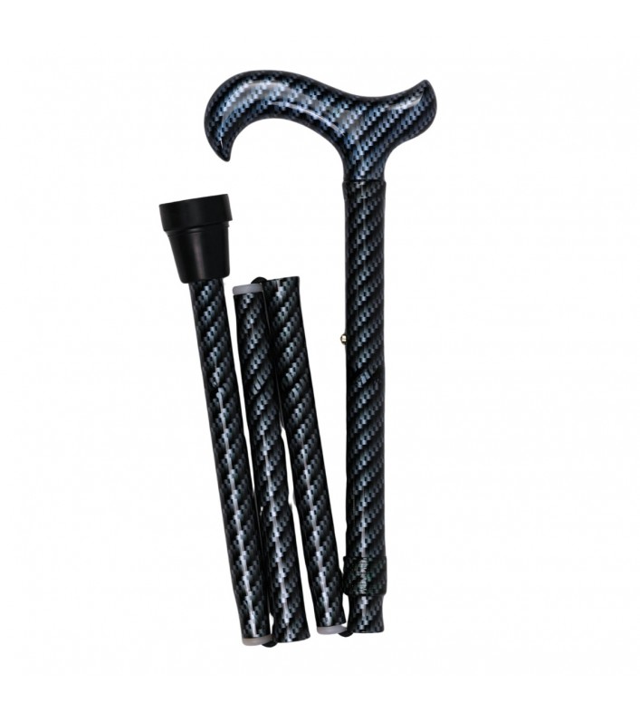 Canne de marche pliante en aluminium gris idéale pour homme. Design moderne et masculin.