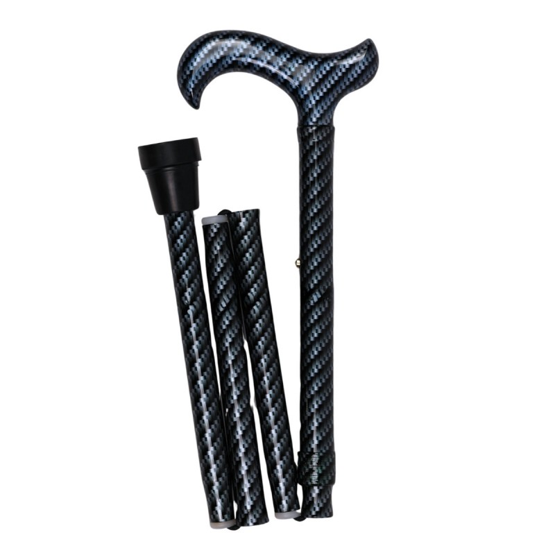 Canne de marche pliante en aluminium gris idéale pour homme. Design moderne et masculin.