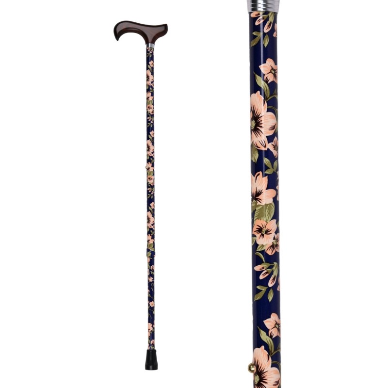 Belle canne de marche apportant joie et élégance. Appui très robuste pour la dame senior.