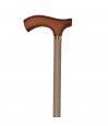 Canne de Marche réglable Beige diamant mate avec poignée ergonomique en bois