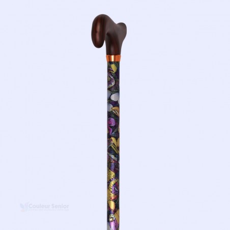 Belle canne de marche apportant joie et vie. Appui très robuste pour la dame senior.