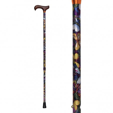 Canne réglable femme originale aux belles couleurs vibrantes. Superbe motif papillons.