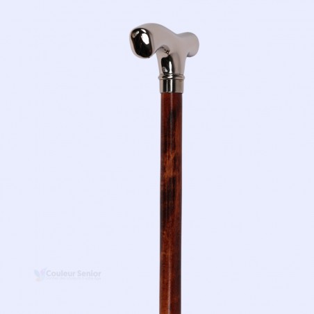 Superbe canne fixe en diagonale. Un bel accessoire luxueux pour un pas très confiant.