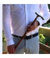 Modèle homme poignée acrylique vu de haut. Cette canne originale remboursable par Sécu.