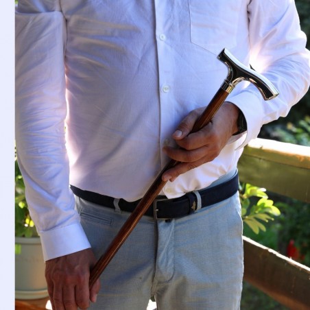Modèle homme poignée acrylique vu de haut. Cette canne originale remboursable par Sécu.