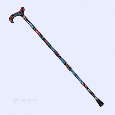 Canne de marche réglable en aluminium de la marque Classic Canes, au design floral élégant.