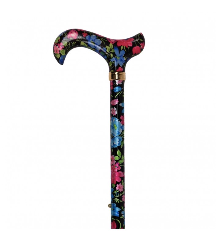 Canne de marche en aluminium réglable, à motif fleuri de cerisier, pour femme.