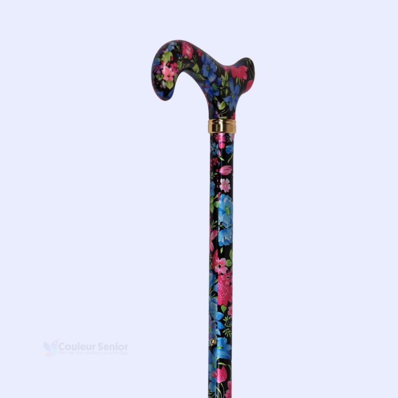 Détail du système de réglage en hauteur facile d'utilisation et de la bague de serrage de la canne