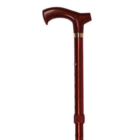 Canne de marche pliante originale. Poignée en acrylique marbrée et fût en bronze pour la sécurité.