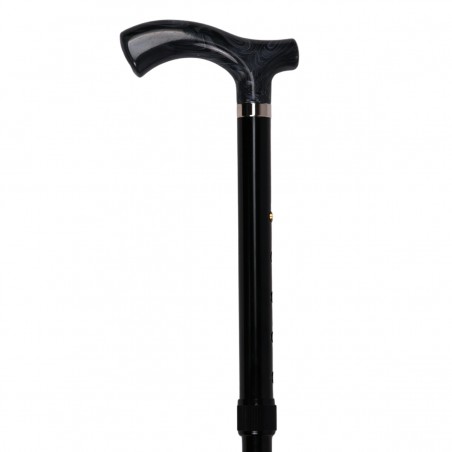 Superbe canne pliante noire. L'alliance parfaite du luxe, de la durabilité et de la sécurité au pas.