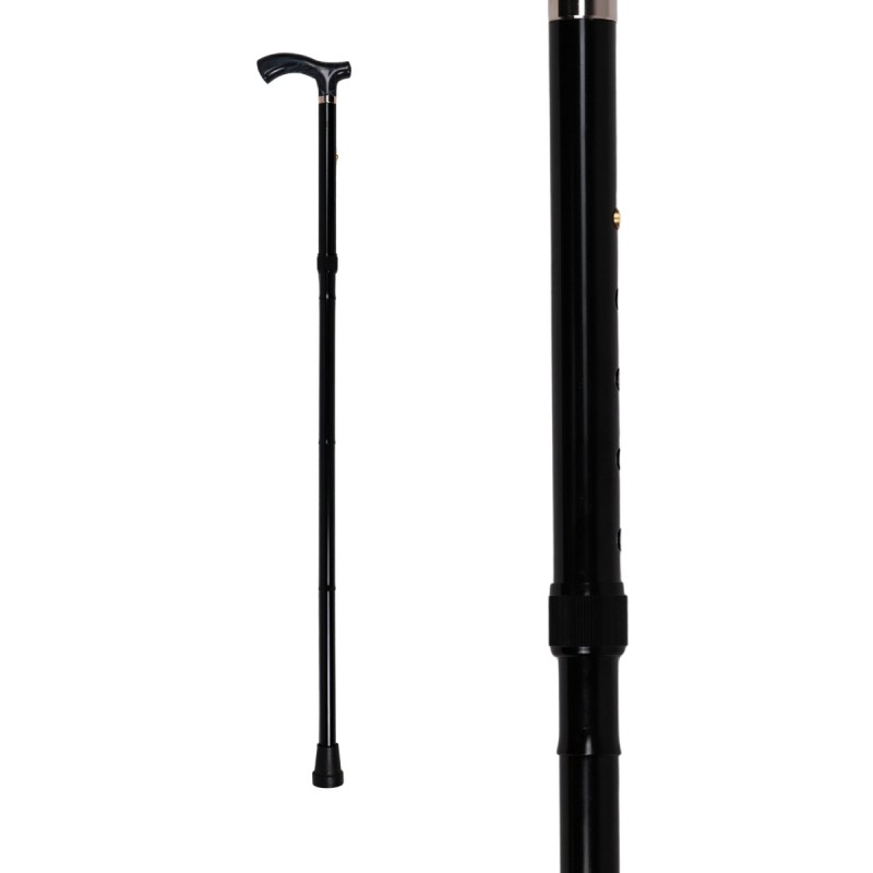 Canne de marche Obsidienne très robuste et élégante. Un superbe accessoire noir pour une marche sûre.