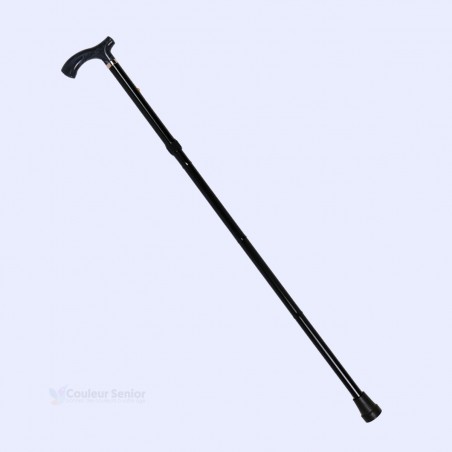 Canne réglable en hauteur de 85 à 95 cm, couleur noire élégante, pour homme ou femme.