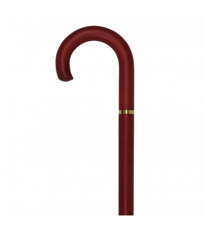 Canne de marche en bois de hêtre marron à poignée courbe. Design classique et élégant, de qualité, idéal à offrir en cadeau.
