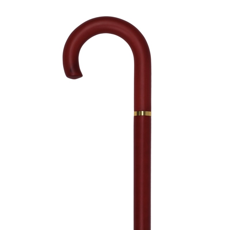 Canne de marche en bois de hêtre marron à poignée courbe. Design classique et élégant, de qualité, idéal à offrir en cadeau.