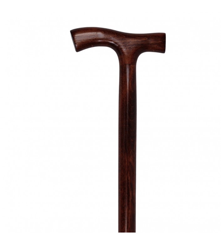 Superbe canne de marche fixe en bois de hêtre naturel. Un appui très robuste pour senior.