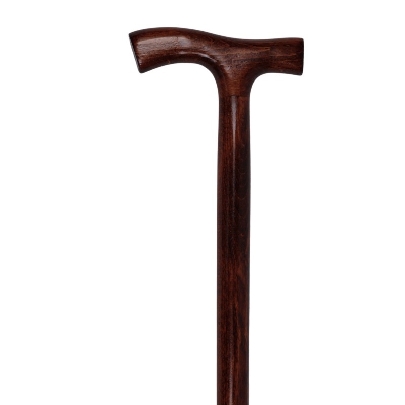 Superbe canne de marche fixe en bois de hêtre naturel. Un appui très robuste pour senior.