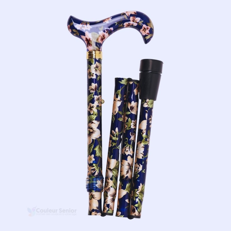 Jolie canne de marche réglable Royal Blue, originale pour femme, un cadeau élégant.