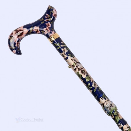 Canne de marche pour femme élégante, motif floral beige. Superbe cadeau .