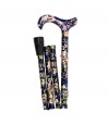 Canne de marche  pliante avec poignée Derby. Modèle Royal bleu pour femme élégante.