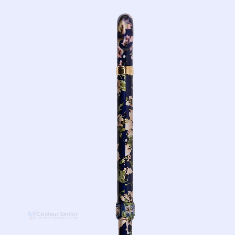 Système de réglage en hauteur sécurisé de la canne Royal, bleu foncé, conçu pour prévenir les chutes.