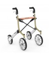 Déambulateur Let's Go Out beige assise simili cuir camel imperméable vue de face grandes roues