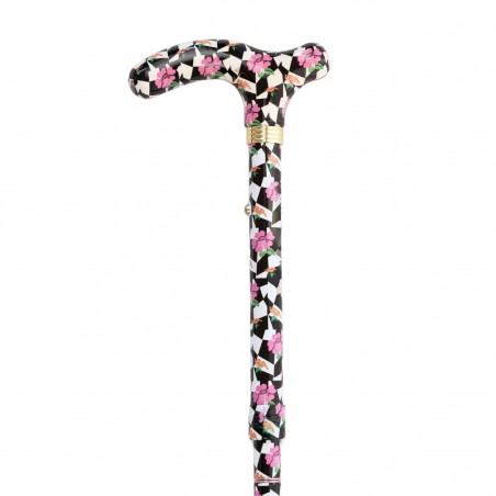 Canne de marche Broadway Aidapt femme, motif géométrique original. Réglable et luxueux.