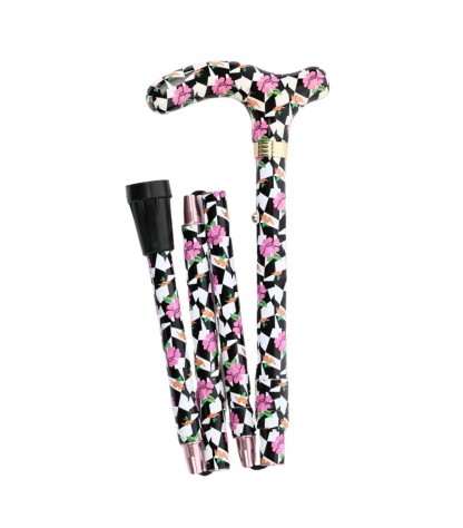 Canne de marche pliable pour femme, originale et légère Broadway. Cadeau élégant et remboursable.