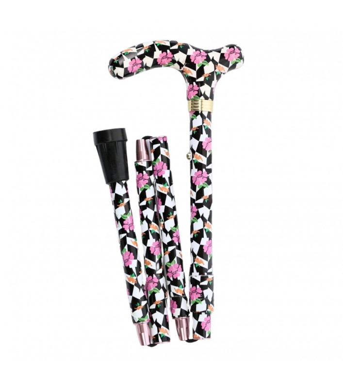 Canne de marche pliable pour femme, originale et légère Broadway. Cadeau élégant et remboursable.