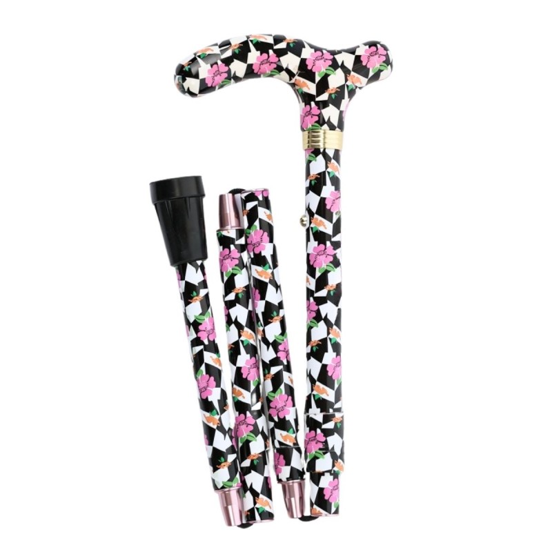 Canne de marche pliable pour femme, originale et légère Broadway. Cadeau élégant et remboursable.