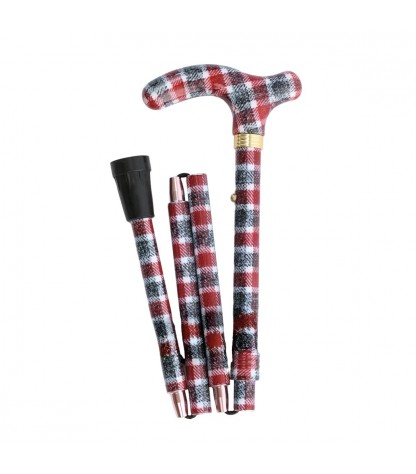 Canne de marche pliante à motif écossais, légère, cadeau original pour homme et femme.