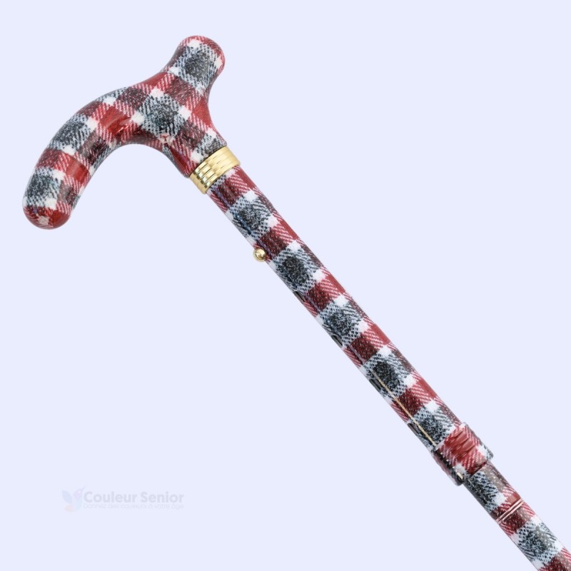 Système réglable, canne de marche remboursable, motif écossais, cadeau pour homme et femme.