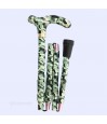 Canne de marche pliable pratique et maniable motif camouflage vert.