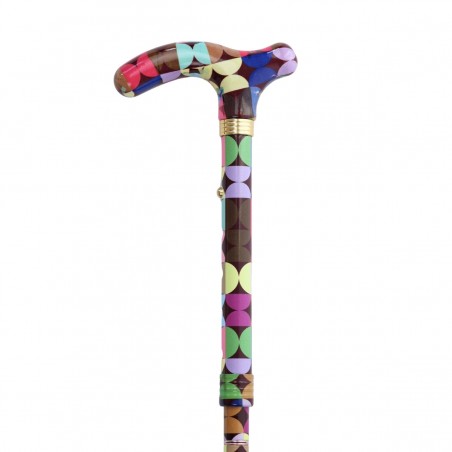 Canne de marche réglable multicolore avec poignée T, le cadeau original idéal pour les femmes.