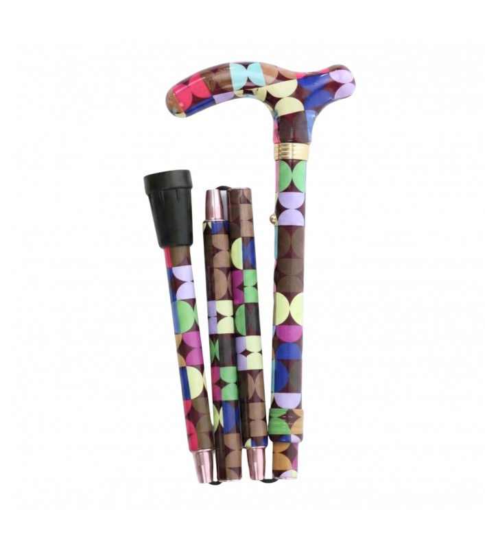 Canne de marche pliante multicolore pour femme , un cadeau original et pratique.