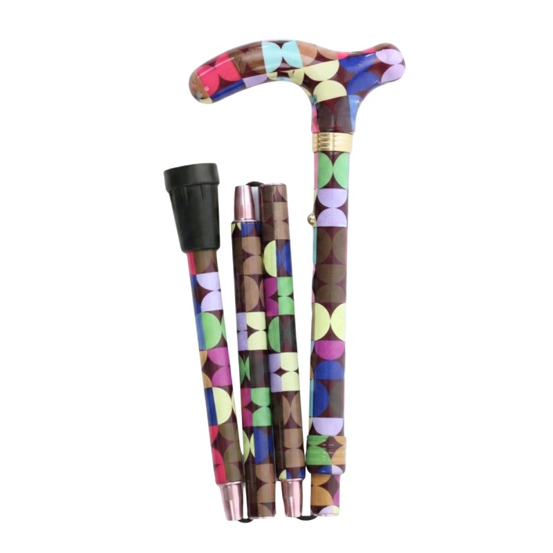 Canne de marche pliante multicolore pour femme , un cadeau original et pratique.