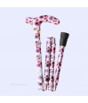 Canne de marche pliée, beau design floral sobre. Accessoire réglable remboursable pour femme.