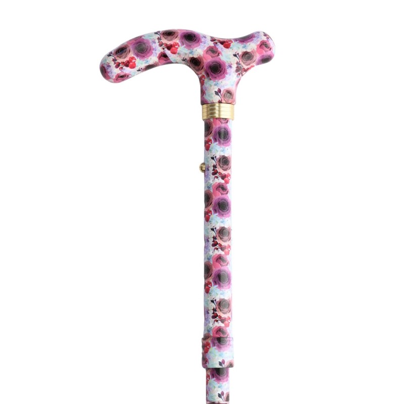 Canne de marche réglable Rosas, originale. Superbe cadeau pour femme .Avec possibilité de remboursement par la sécurité sociale.