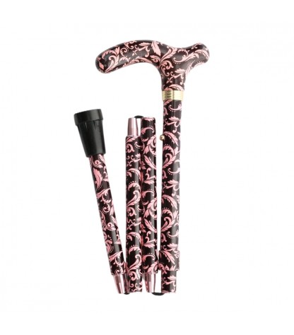 Canne de marche réglable pour femme. Design cachemire original et sobre. Cadeau remboursable.
