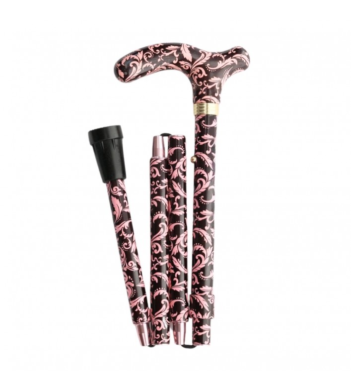 Canne de marche réglable pour femme. Design cachemire original et sobre. Cadeau remboursable.