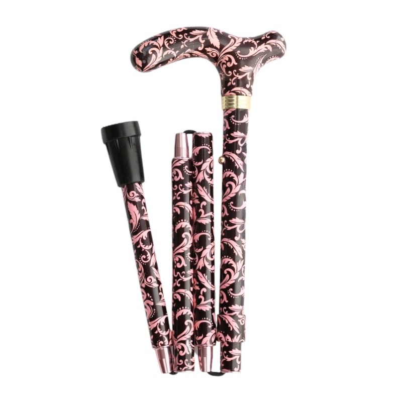 Canne de marche réglable pour femme. Design cachemire original et sobre. Cadeau remboursable.